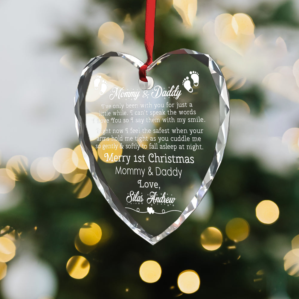 Our First Christmas as Mommy and Daddy Glass Ornament, New Parents Expecting Parents Gift