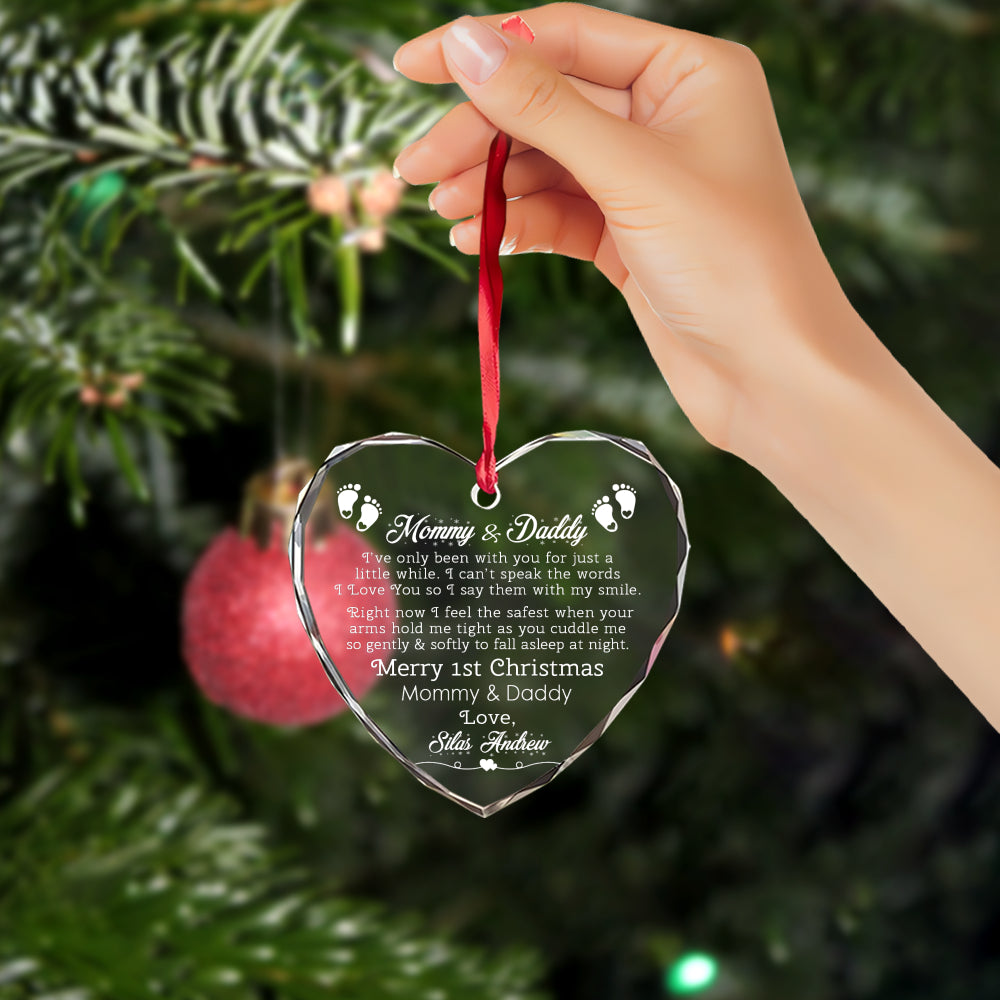 Our First Christmas as Mommy and Daddy Glass Ornament, New Parents Expecting Parents Gift