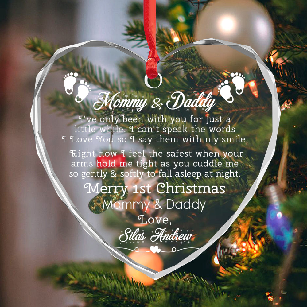 Our First Christmas as Mommy and Daddy Glass Ornament, New Parents Expecting Parents Gift